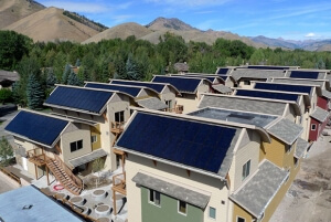 Every roof of this tightly packed neighborhood, uses SunPower solar panels