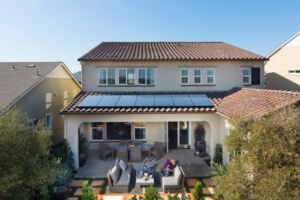 Patio of home with a SunPower solar array