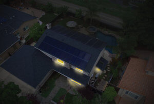 Solar array at night